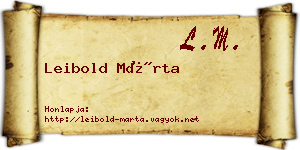 Leibold Márta névjegykártya